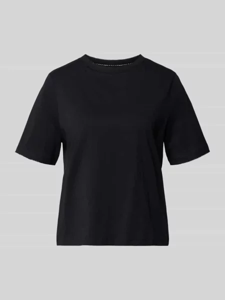 Koszulka T-shirt z czystej bawełny o kroju regular fit model ASSIA' Selected Femme czarna
