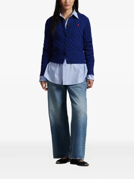 Căciulă Polo Ralph Lauren cu broderie tricotate de costum albastru