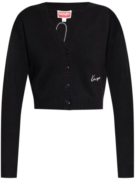 Cardigan Kenzo cu broderie cu model floral negru