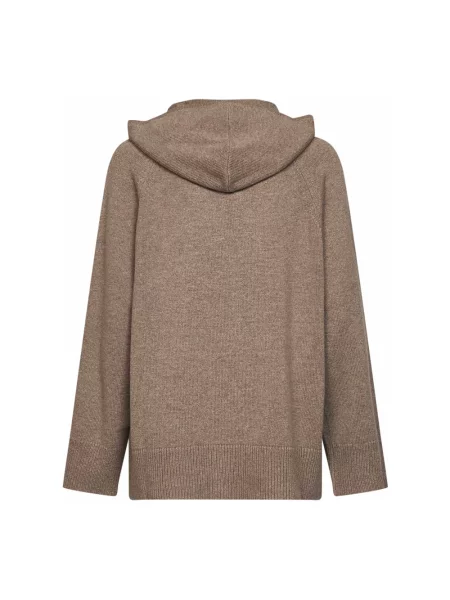 Bluza z kapturem Max Mara z kaszmiru z kapturem beżowa