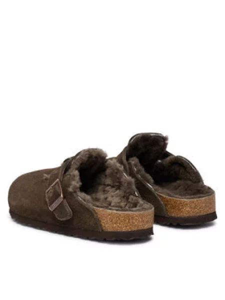 Birkenstock Natikači Boston Fur rjava