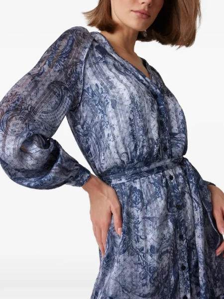 Rochie Guess cu imagine cu model paisley albastru