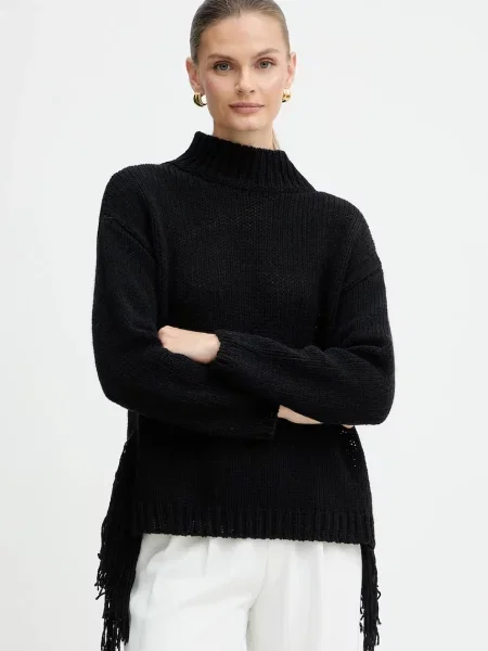 Marella pulover din amestec de lână Emme by Marella călduros cu turtleneck negru