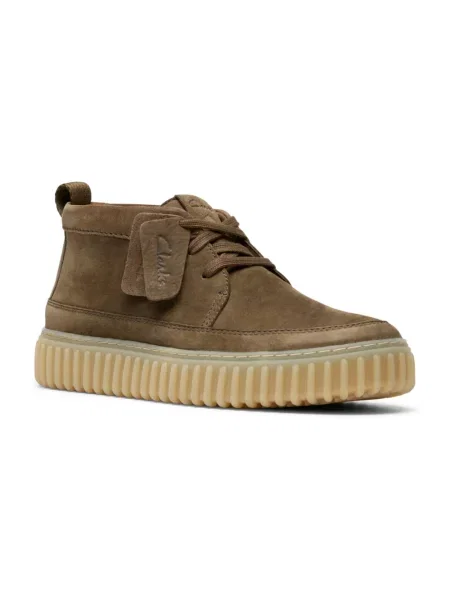 Botki Clarks z nubuku zielone