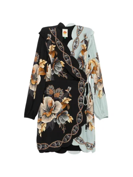 Rochie mini Farm Rio cu model floral cu imagine de costum negru