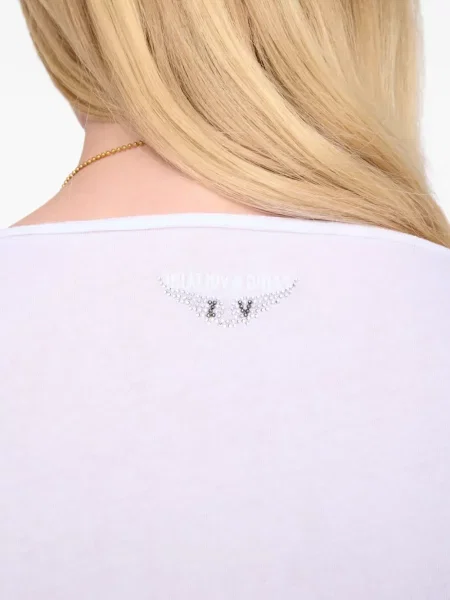 Tricou Zadig&voltaire cu guler henley alb