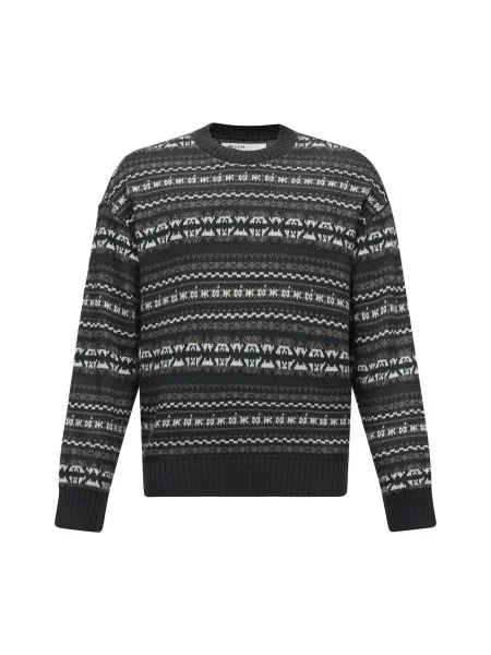 HOLLISTER Svetr NOVELTY tmavě hnědá / khaki / tmavě zelená bílá
