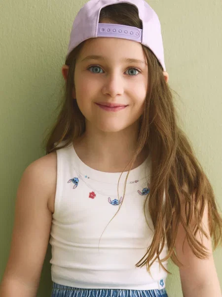 Reserved Lilo és Stitch top krémszínű