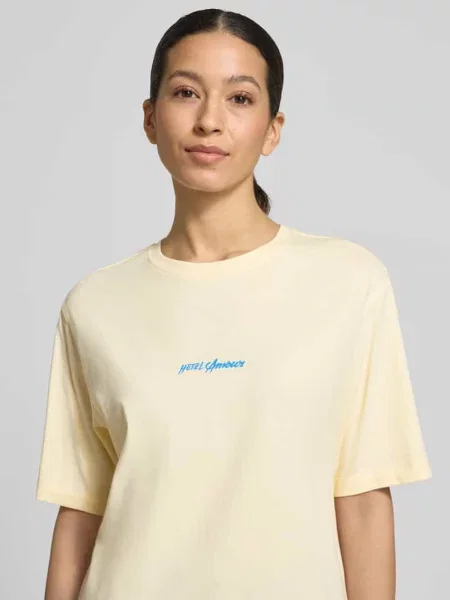 Krój regular fit t-shirt z czystej bawełny model VIGGA' Selected Femme