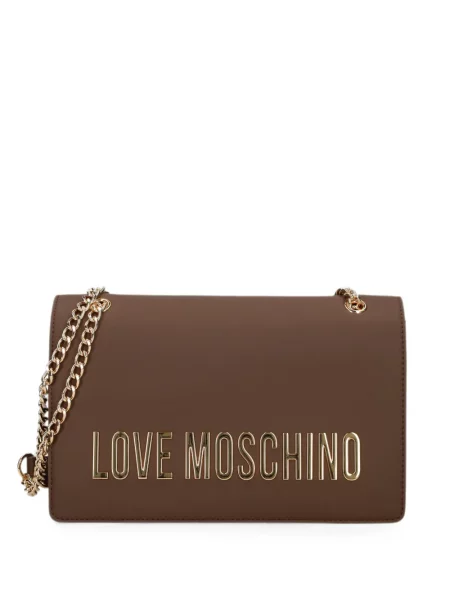 Geantă Love Moschino cu autograf maro