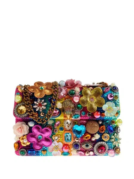 Чанта Kurt Geiger London на цветя синьо