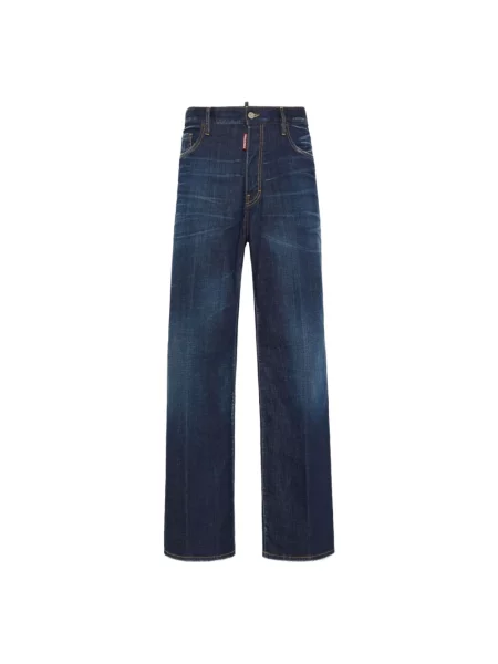 Szerokie jeansy Dsquared2 niebieskie