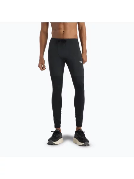 Legginsy do biegania New Balance Sleek Pocket black czarne