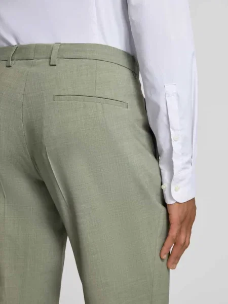 Spodnie materiałowe o kroju straight fit z Mieszanka żywej wełny Model Paco' Cg - Club Of Gents zielone