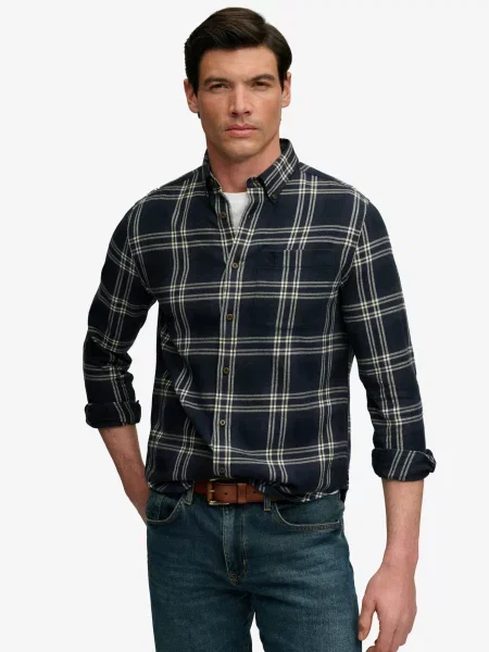 Superdry & Co Košeľa LUMBERJACK piesková / námornícka modrá