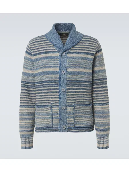 Cardigan Rrl de in cu dungi albastru