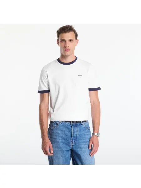 Тениска Queens Contrast Ribbing Tee White XXXL бяло