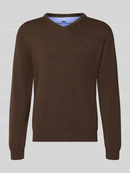 Sweter z dzianiny z haftem z logo Fynch-hatton