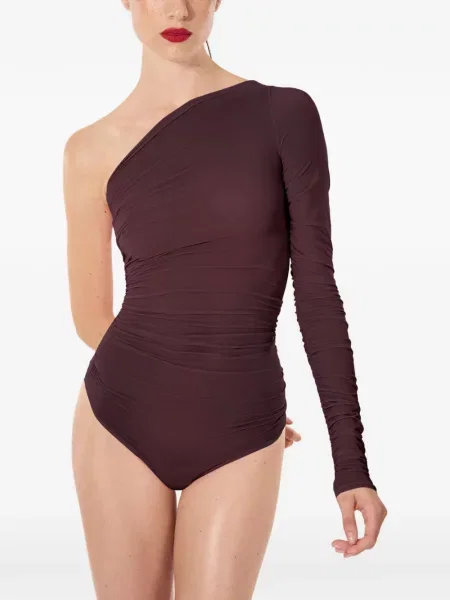 Body Wolford drapat cu un umăr gol violet