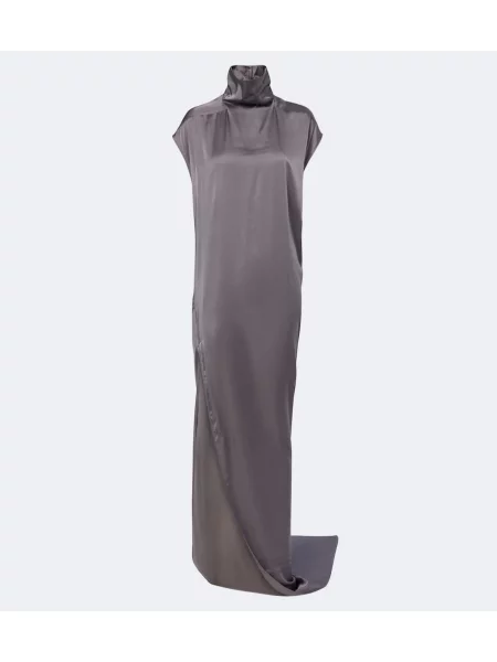 Rochie Rick Owens cu volane din jerseu gri