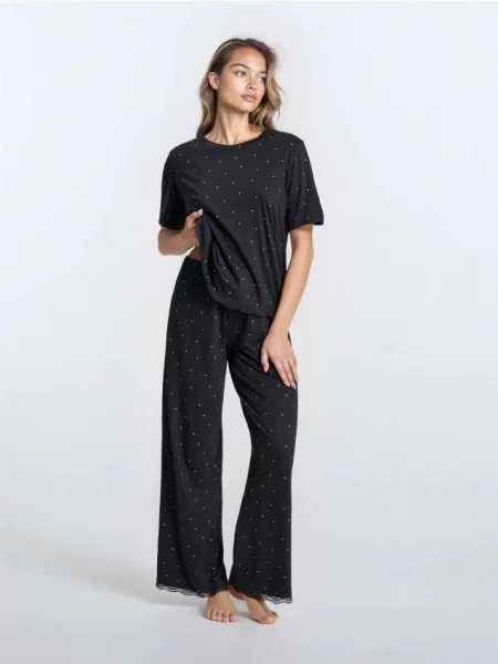 Двокомплектна піжама з домішкою чорний