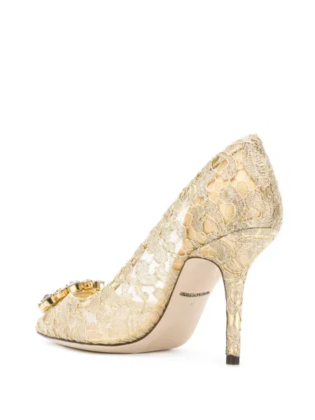 Krajkové lodičky Dolce & Gabbana zlaté