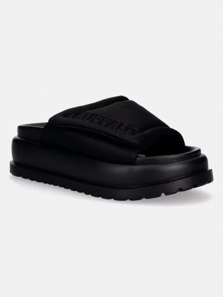 Buffalo papuci pentru femei Palma Velcro negru
