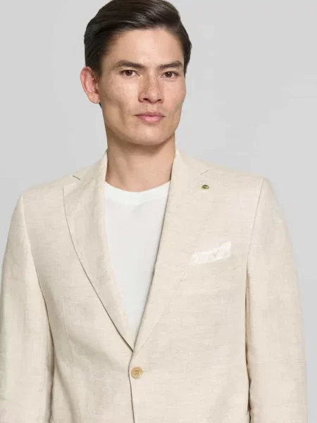 Marynarka o kroju regular fit z mieszanki lnu model Tebbo' Carl Gross beżowa