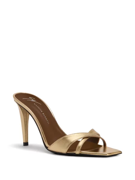 Sandale Giuseppe Zanotti cu vârf pătrat auriu