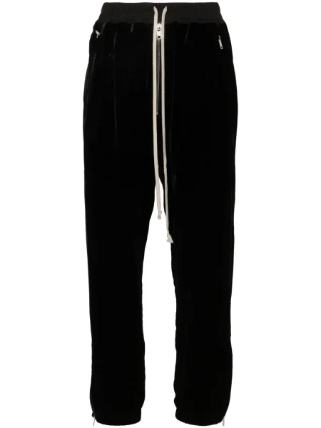 Велур панталон Rick Owens черно