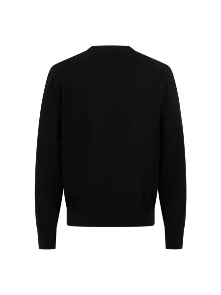 Lniany sweter Hugo czarny