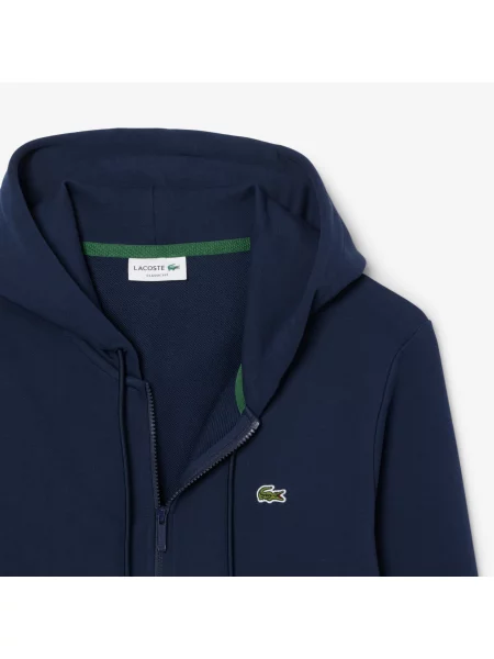 Lacoste Bluza Polarowa Classic Fit Zapinana Na Błyskawiczny niebieski