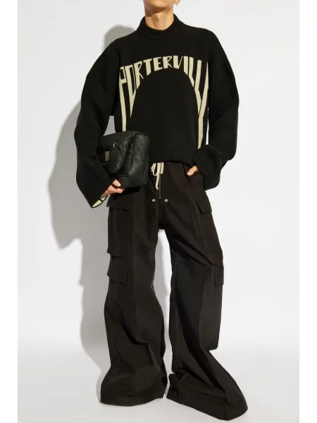 Plačiakojis kelnės Rick Owens juoda