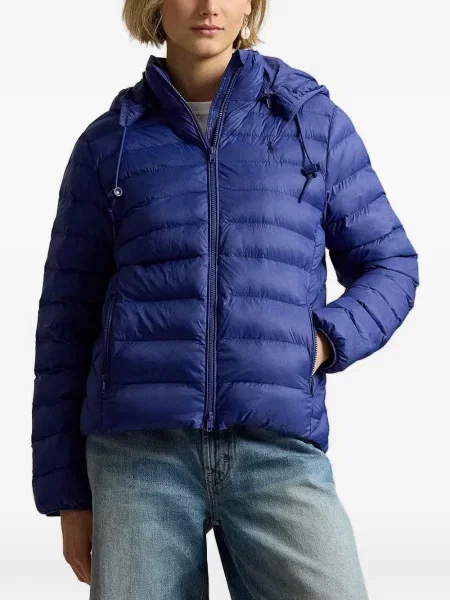 Dugo mrežasta polo majica Polo Ralph Lauren s kapuljačom crna