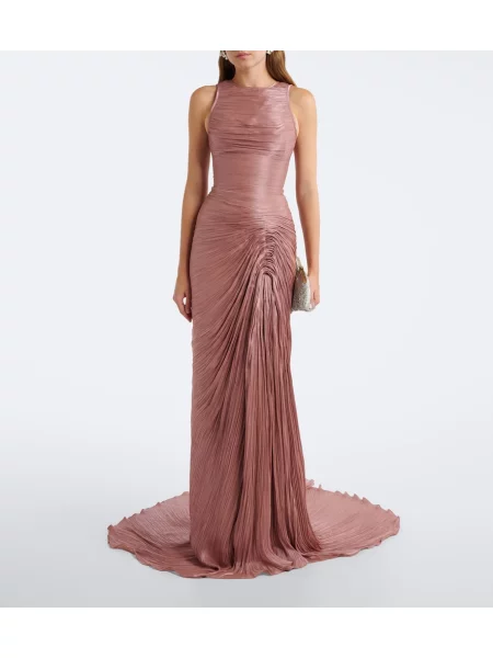 Rochie Marmar Halim din satin roz