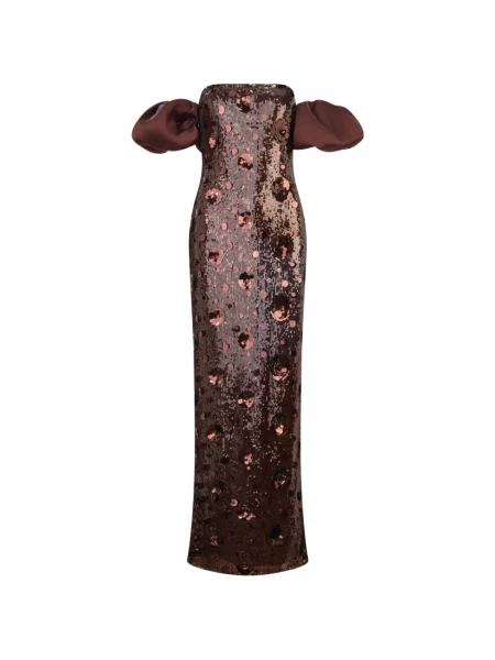 Rochie maxi Rotate Birger Christensen cu paiete maro