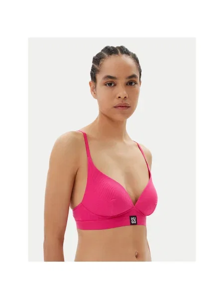 HUGO Besiūlė liemenėlė Triangle Padded Rib rožinė