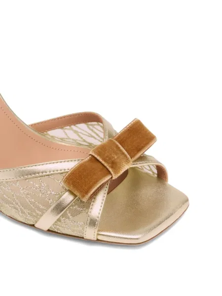 Sandale Malone Souliers cu funde de catifea auriu