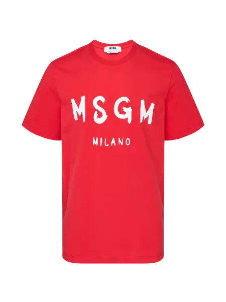 Tricou Msgm cu imagine cu decolteu rotund roșu