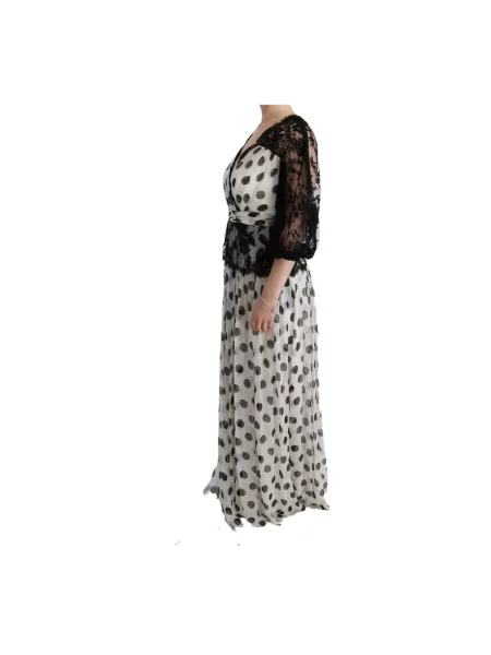 Lniana sukienka maxi Dolce And Gabbana biała