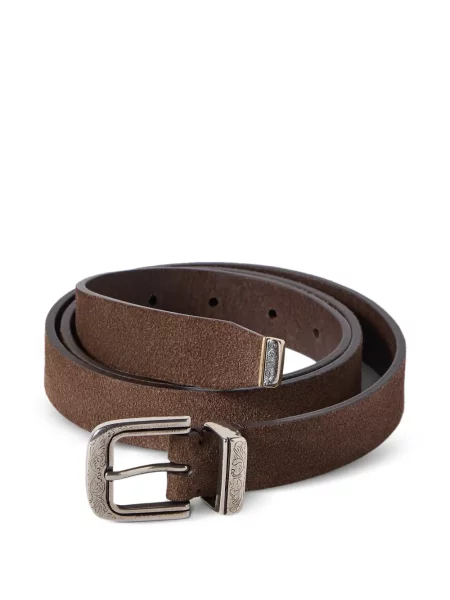 Cu centură curea Brunello Cucinelli din piele maro