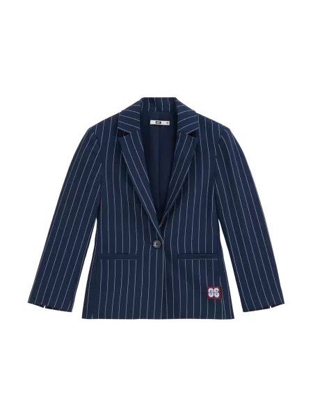 WE Fashion Sacou bleumarin / roșu bordeaux alb