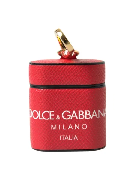 Portfel Dolce And Gabbana skórzany z logo czerwony