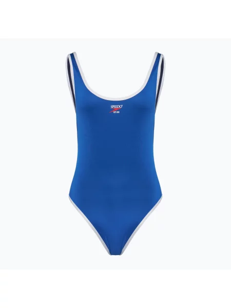 Speedo Solid Bound Scoop турско море дамски бански костюм от една част синьо