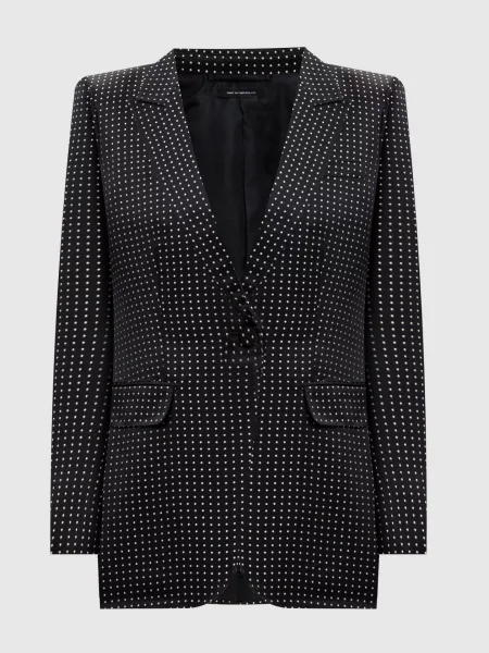 Шовкова куртка Tom Ford в горошок чорна