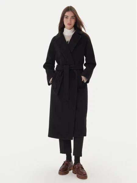 Weekend Max Mara Volneni plašč Tempera črna