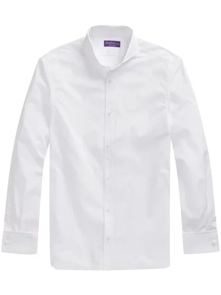 Cămașă Ralph Lauren Purple Label din poplin de costum alb