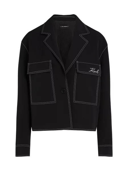 Karl Lagerfeld geacă jeans de tranziție negru