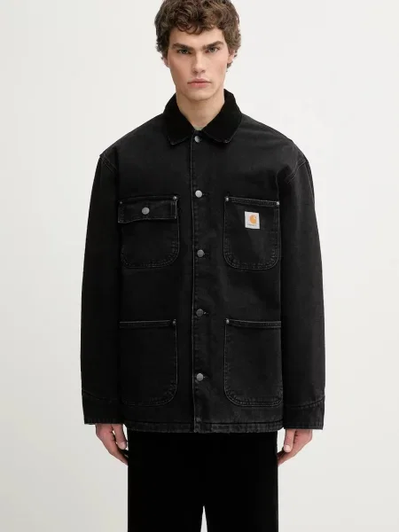 Carhartt WIP geacă jeans OG Chore Coat de tranziție negru