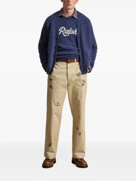 Kockás puplin pólóing Polo Ralph Lauren nyomtatás fehér